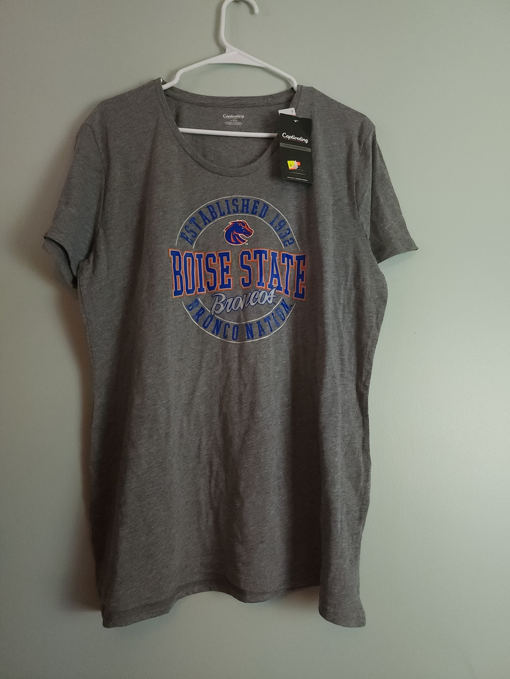 Boise State Women's Gray Graphic Tee by Campus Colors